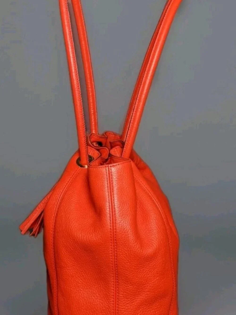 MICHAEL KORS TANGERINE LEATHER RING TOTE HOBO SHOULDER BAG SOFT LEATHER